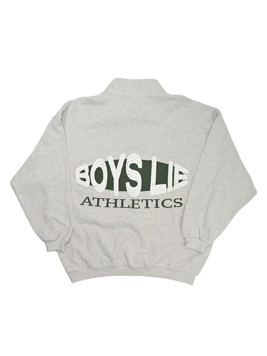 Boys Lie Tops - Boys Lie Athletics Henley Crewneck in Heather Ash Grey